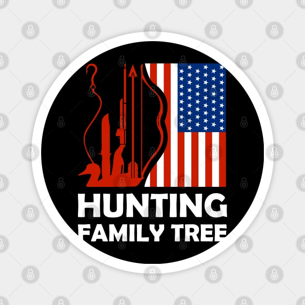 Gift For Patriotic Hunters Riffle Bow American Deer Hunter Magnet by Riffize